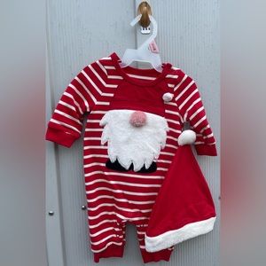 Red gnome pajamas with hat